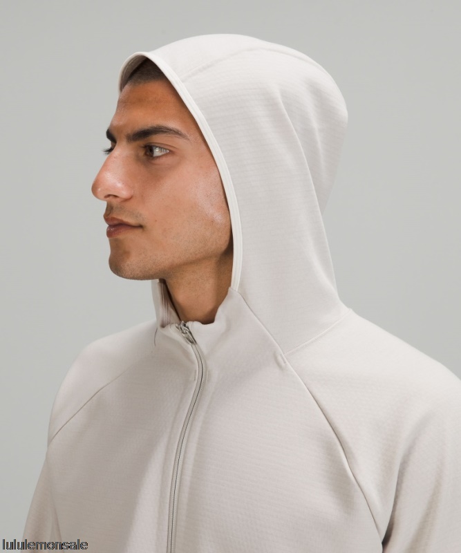 Lululemon Deutschland DELULU943 | Lululemon Deutschland Melierter Taubengrauer Gridliner-Fleece-Hoodie Mit Reißverschluss